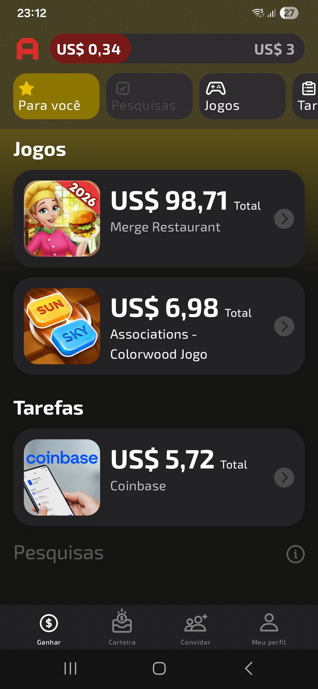 Histórico de Ganhos Março Renda Fácil Net