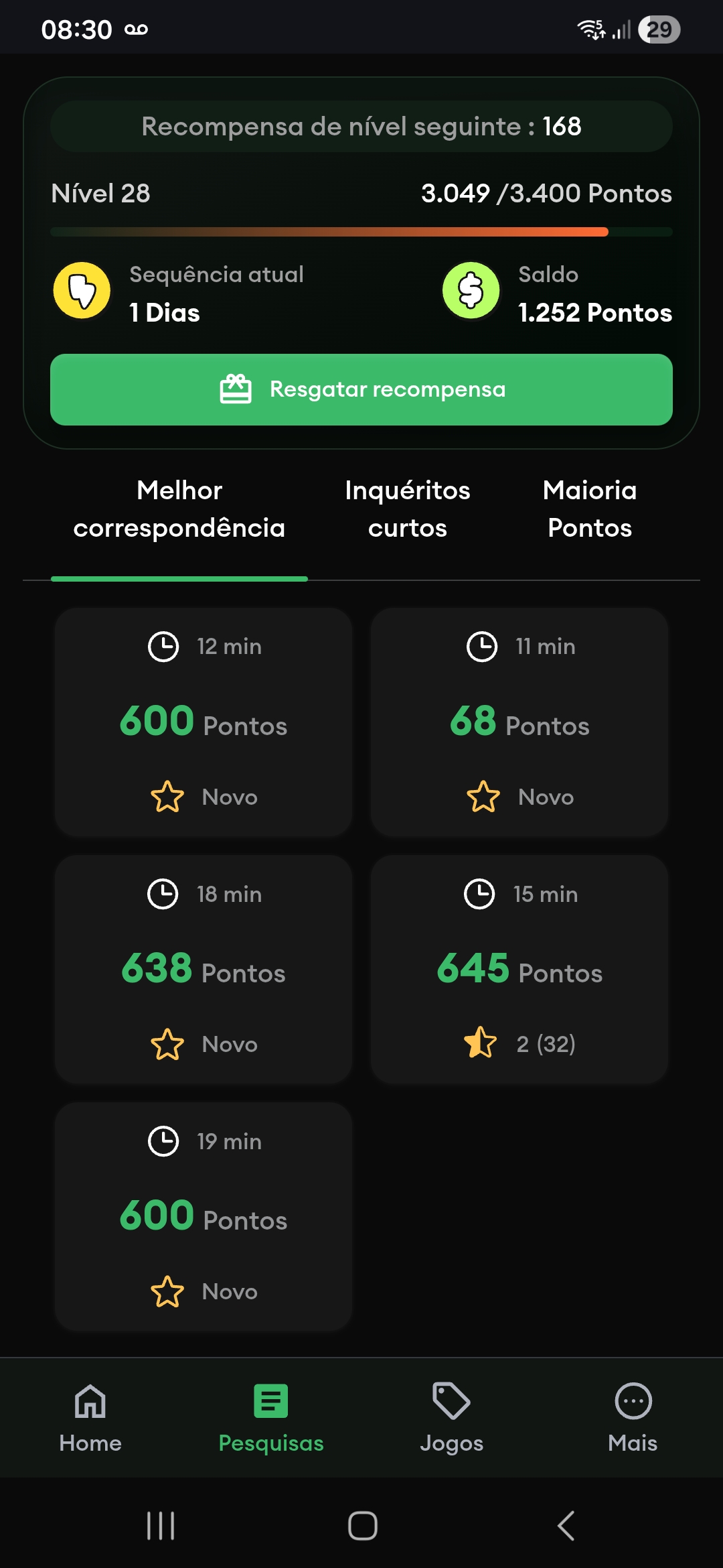 Histórico de Saldo Confirmado Março